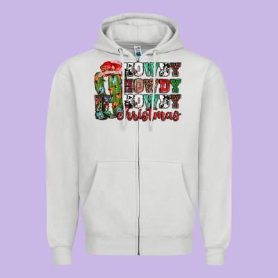 Howdy Howdy Howdy Christmas Zipper Hoodie Designed By Nancycooperartshop