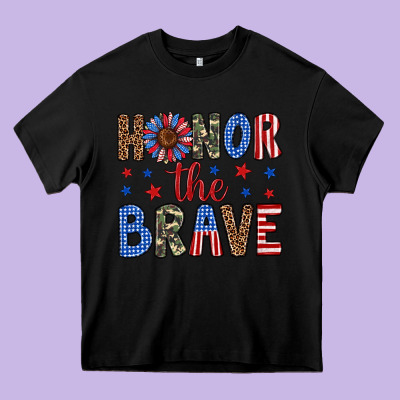Honor The Brave Heavy Core Tee Designed By Artiststas