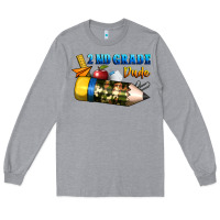Heather Grey 2 nd grade dude Long Sleeve Tee - BundleAndBundleShop