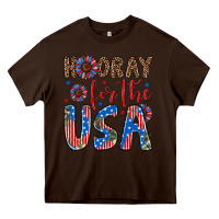 Chocolate Brown hooray for the usa Heavy Core Tee - Artiststas