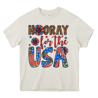Cream hooray for the usa Heavy Core Tee - Artiststas