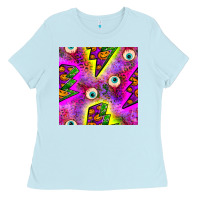 Baby Blue halloween thunders seamless pattern Ladies Tee - BundleAndBundleShop