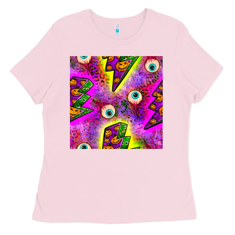 Halloween Thunders Seamless Pattern Ladies Tee by BundleAndBundleShop | Teevron
