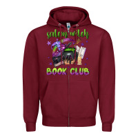 Burgundy Salem witch book club Zipper Hoodie - NancyCooperArtShop