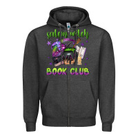 Charcoal Heather Salem witch book club Zipper Hoodie - NancyCooperArtShop