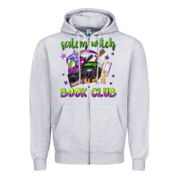 Heather Grey Salem witch book club Zipper Hoodie - NancyCooperArtShop
