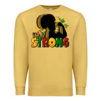 Antique Gold She is strong Black History Premium Sweatshirt - HowdyJamesFarm