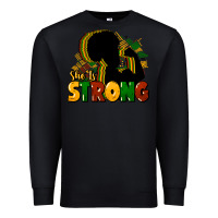 Black She is strong Black History Premium Sweatshirt - HowdyJamesFarm