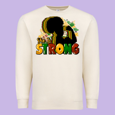 She Is Strong Black History Premium Sweatshirt Designed By Howdyjamesfarm