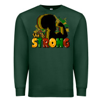 Sports Green She is strong Black History Premium Sweatshirt - HowdyJamesFarm