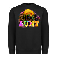 Black softball aunt Heavyweight Sweatshirt - LillyAllenDesigns