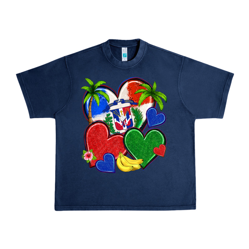 Dominican Repuclic Hearts Urban Heavy Tee by NancyCooperArtShop | Teevron