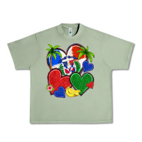 Oil Green dominican repuclic hearts Urban Heavy Tee - NancyCooperArtShop