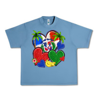 Pebble Blue dominican repuclic hearts Urban Heavy Tee - NancyCooperArtShop