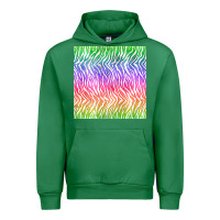 Emerald watercolor rainbow tiger seamless pattern Urban Hoodie - BundleAndBundleShop