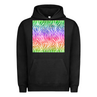 Pigment Black watercolor rainbow tiger seamless pattern Urban Hoodie - BundleAndBundleShop