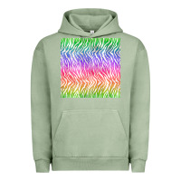 Pigment Oil Green watercolor rainbow tiger seamless pattern Urban Hoodie - BundleAndBundleShop