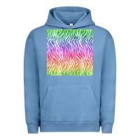 Pigment Pebble Blue watercolor rainbow tiger seamless pattern Urban Hoodie - BundleAndBundleShop