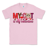 Bubblegum Pink my cat is my valentine Classic Tee - NancyCooperArtShop
