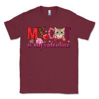 Burgundy my cat is my valentine Classic Tee - NancyCooperArtShop