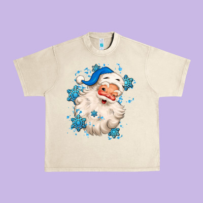 Winter Christmas Santa Claus Urban Heavy Tee Designed By Maliassmallbusiness