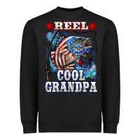 Black reel cool grandpa american flag bass Heavyweight Sweatshirt - LillyAllenDesigns