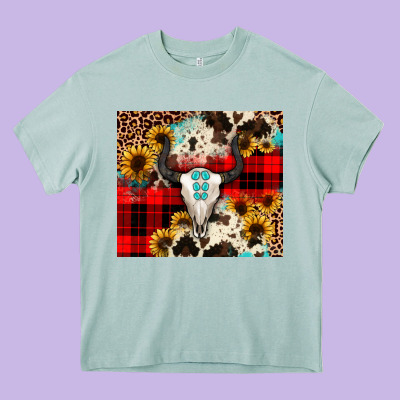 Bullskull Sunflower Heavy Core Tee Designed By Jahusdesignshop