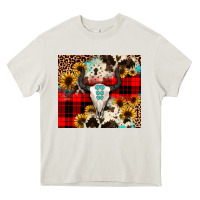 Cream bullskull Sunflower Heavy Core Tee - JahusDesignShop