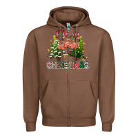 Chestnut Merry Christmas flamingo Zipper Hoodie - texasbilliewilder