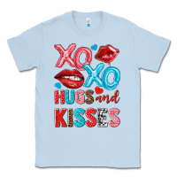 Dusty Blue xo xo hugs and kisses Classic Tee - NancyCooperArtShop