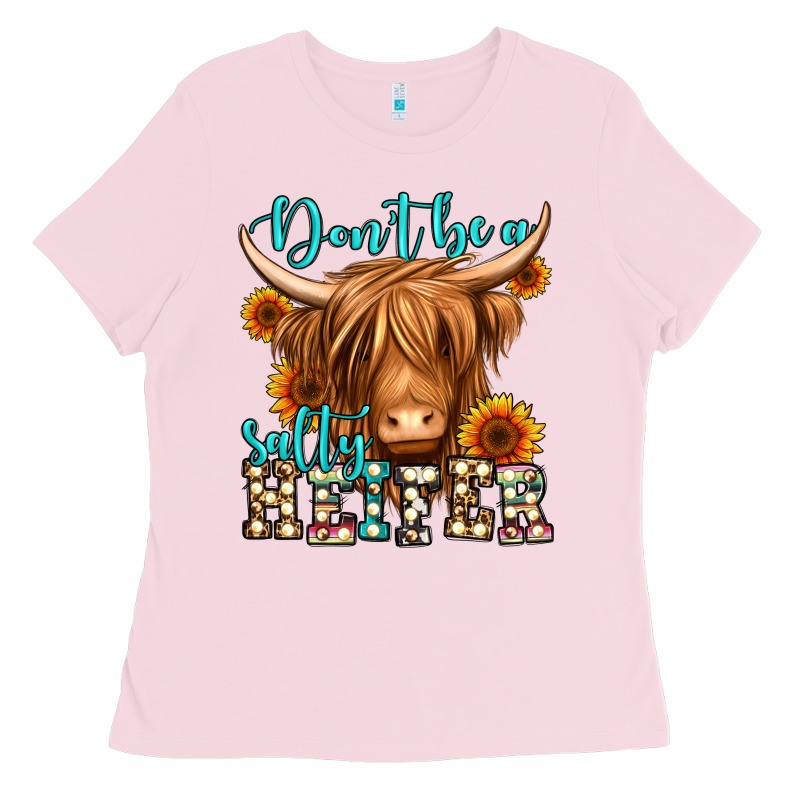 Don't Be A Salty Heifer Long Haired Cow Ladies Tee by Jasminsmagicworld | Teevron