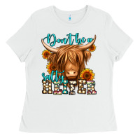 White don't be a salty heifer long haired cow Ladies Tee - Jasminsmagicworld
