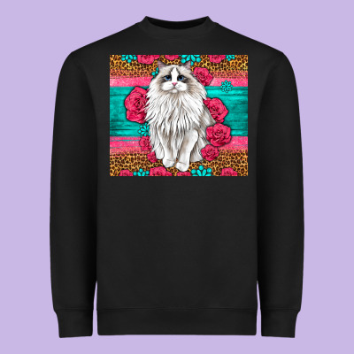 Western Ragdoll Cat Heavyweight Sweatshirt Designed By Lillyallendesigns