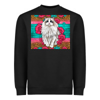 Black Western Ragdoll Cat Heavyweight Sweatshirt - LillyAllenDesigns