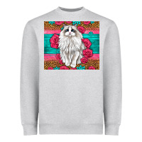 Heather Grey Western Ragdoll Cat Heavyweight Sweatshirt - LillyAllenDesigns