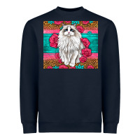 Navy Western Ragdoll Cat Heavyweight Sweatshirt - LillyAllenDesigns