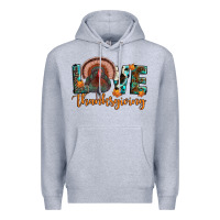 Heather Grey love thanksgiving Premium Hoodie - JahusDesignShop