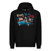 Black happy 4th of july gnome truck Premium Hoodie - CowGirlArtShop