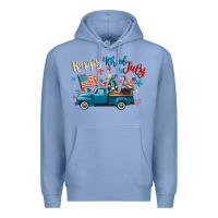 Colony Blue happy 4th of july gnome truck Premium Hoodie - CowGirlArtShop