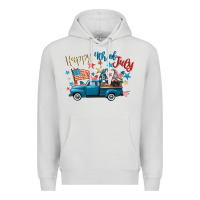 Dove Grey happy 4th of july gnome truck Premium Hoodie - CowGirlArtShop