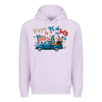Lilac happy 4th of july gnome truck Premium Hoodie - CowGirlArtShop