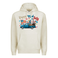 Oatmeal Heather happy 4th of july gnome truck Premium Hoodie - CowGirlArtShop