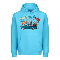 Ocean Blue happy 4th of july gnome truck Premium Hoodie - CowGirlArtShop