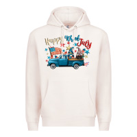 Pale Pink happy 4th of july gnome truck Premium Hoodie - CowGirlArtShop