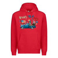 Red happy 4th of july gnome truck Premium Hoodie - CowGirlArtShop