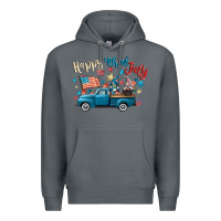 Rock happy 4th of july gnome truck Premium Hoodie - CowGirlArtShop