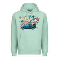 Seafoam happy 4th of july gnome truck Premium Hoodie - CowGirlArtShop