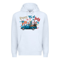 White happy 4th of july gnome truck Premium Hoodie - CowGirlArtShop