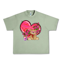 Oil Green valentines heart with bear Urban Heavy Tee - NancyCooperArtShop