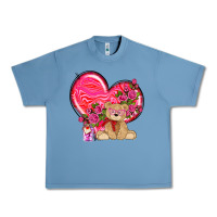Pebble Blue valentines heart with bear Urban Heavy Tee - NancyCooperArtShop